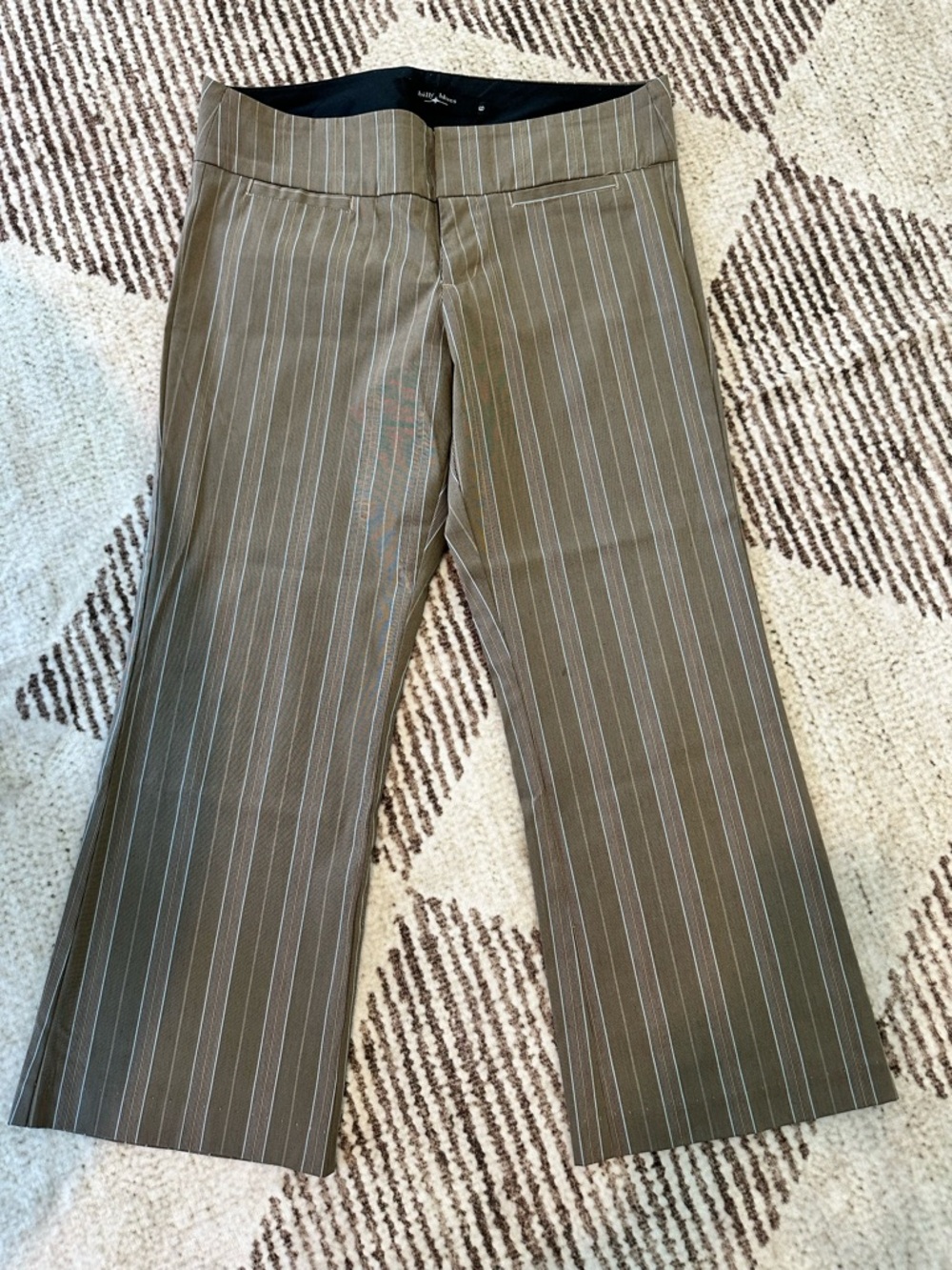 Women's Brown Pinstripe Cropped Pants